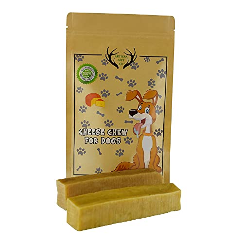 ARTISAN GIFT CO Sticks Dentales para Perros Adultos y Cachorros 100% Naturales de Queso con Leche del Himalaya. También conocidos como Mordedores de Leche de Yak. Talla L-2 un. Peso Aprox. 95gr/un