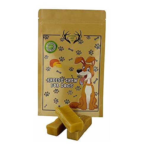 ARTISAN GIFT CO Sticks Dentales para Perros Adultos y Cachorros 100% Naturales de Queso con Leche del Himalaya. También conocidos como Mordedores de Leche de Yak. Talla S-3 un. Peso Aprox. 30gr/un