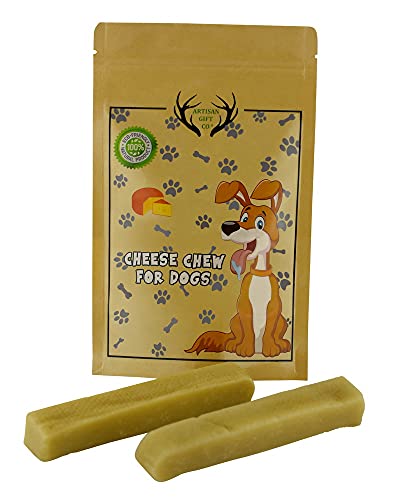 ARTISAN GIFT CO Sticks Dentales para Perros Adultos y Cachorros 100% naturales de Queso con Leche del Himalaya. También conocidos como Mordedores de leche de Yak. Talla M - 2 unds. Peso aprox.65 gr/un