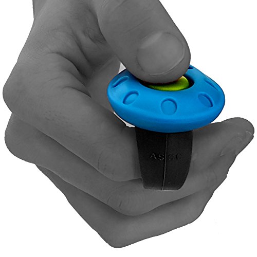 ASCO Clicker de Dedo prémium Cinta elástica para la Mano para Entrenamiento con clicker, clicker Profesional para Perros, Gatos y Caballos, adiestramiento de Perros con clicker, Negro AC01FA