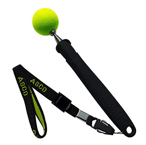 ASCO Target Stick muñequera Extensible para Perros, Gatos, Caballos, Entrenamiento y educación con clickers, de Acero Inoxidable, función telescópica 17 - 73 cm, Negro AC01TS