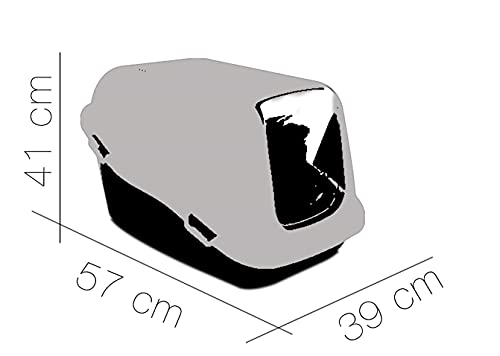 Aseo Gato, Caja de Arena con Capucha y Solapa, Plástico, Gatera , 57x39x41 CM, Colores Aleatorios (Arenero Gris)