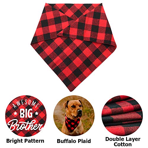 ASOCEA Big Brother Dog Bandana Big Sister Baberos triangulares reversibles Anuncio de embarazo Cachorro Gatito Niños Niñas Género Revelación Foto Prop Bufanda Accesorios para perros pequeños medianos