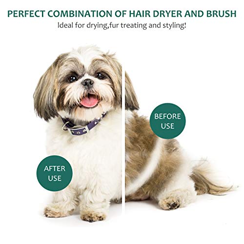 AUKUYEE Cepillo para Perros y Gatos, Portátil y Silencioso 2 En 1 Eléctrica Secador De Pelo Peine Perros Gatos Grooming Cepillo Peine Y Secadora Accesorios Protege el Cabello, Temperatura Ajustable