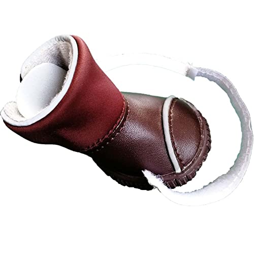 Ausemo Botas de Nieve para Perros de Invierno Zapatos de Lluvia de Cuero Impermeable y Cálido Antideslizante Resistente al Desgaste para Pequeños Medio Perros Gatos,Coffee,2