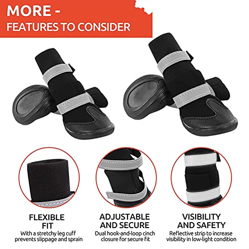 Ausemo Botas Impermeables para Perros Reflectante de Invierno Zapatos para Mascotas Exterior Botines Antideslizantes para la Nieve Protector de Pata para Medio Perros Grandes,Red,X