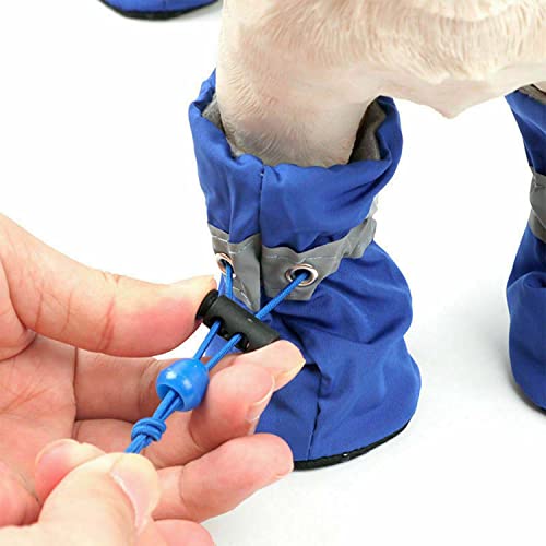 Ausemo Zapatos para Perros Antideslizantes con Correas Reflectantes Ligero para Perros Pequeños, Medianos, Gatos, Cachorros Accesorios para Mascotas Botas,Yellow,1