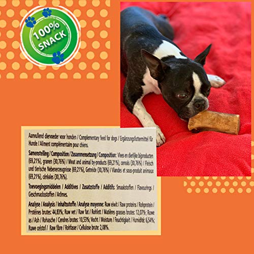 AVANZONA Snack Perros, Golosinas para Perros, Hueso de Ternera Ahumado con Relleno de Carne de Vacuno, Calcio, golosinas, nutritivo y Sabroso, Juguete masticable para Perros, 200G Aproximadamente