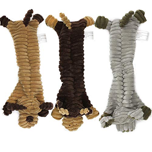 AWOOF 3 Paquete de Juguetes Masticable para Perros, Juguetes Interactivos con 2 Sonidos, Indestructible Sin Relleno Juguetes de Peluche para Perros Pequeños y Medianos