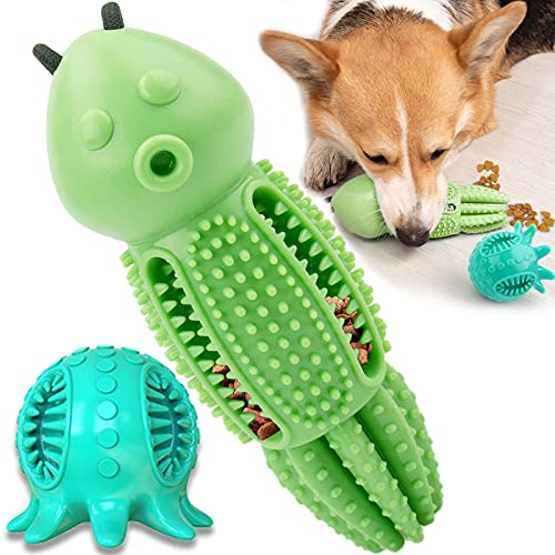 AWOOF Indestructible Interactivo Juguete Masticable para Cachorro, Educado Pelota Juguete Chirriente Perros Mordedor de Forma de Pulpo Limpieza de Dientes Mantener a Su Perro Sano