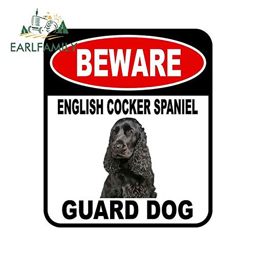 A/X Sticker de Carro 13cm x 11cm Cuidado con Cocker INGLÉS Spaniel Guard Perro Etiqueta engomada del Coche Cubierta Rasguños Señal compuesta Etiqueta de Perro Mascota