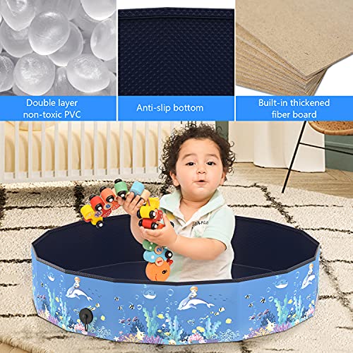 Aytop - Piscina para perro plegable, para bañera de PVC para perro, diseño antideslizante para niños, piscinas con pelotas, patujaritas para perros pequeños y gatos, color azul (120 cm x 30 cm)