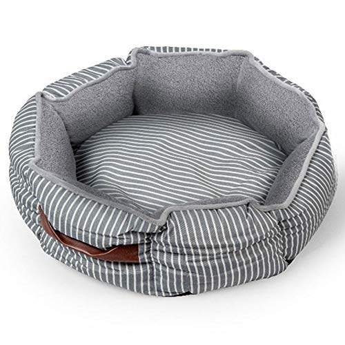 B-1 Cama para Mascotas con Suave Cojín Desmontable, Redonda De Nido De Donut Perro Invierno Portátil Cálido Suave Y Cómodo Perrera Profundo para Mascotas Gatos Y Perros Pequeños,M