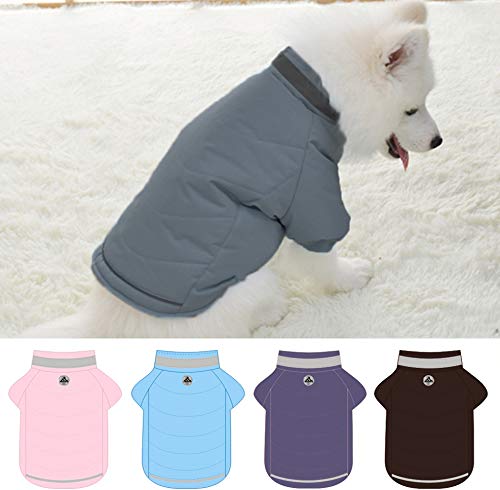 babydog Chaqueta Abrigo Lana de Mascotas Forrada Prenda de Ropa para Perros (Gris, S)