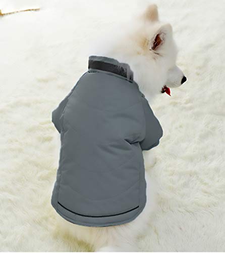 babydog Chaqueta Abrigo Lana de Mascotas Forrada Prenda de Ropa para Perros (Gris, S)