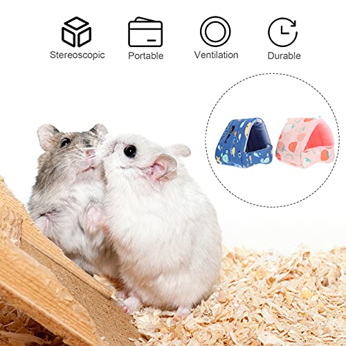 Balacoo 2 Piezas Pequeña Tienda de Cama de Cueva para Mascotas Hámster Jaula de Refugio Chinchillas Ropa de Cama Nido Casa Refugio para Ratones Mini Animales Conejo Erizo M