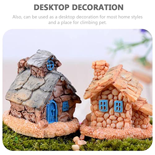 Balacoo 3 Unids Acuario Casa Ornamento Miniatura Jardín de Hada Piedra Casa Mini Hada Casera Casa Estatuillas para Peces Tanque de Mesa Micro Paisaje Accesorios Aleatorio Estilo