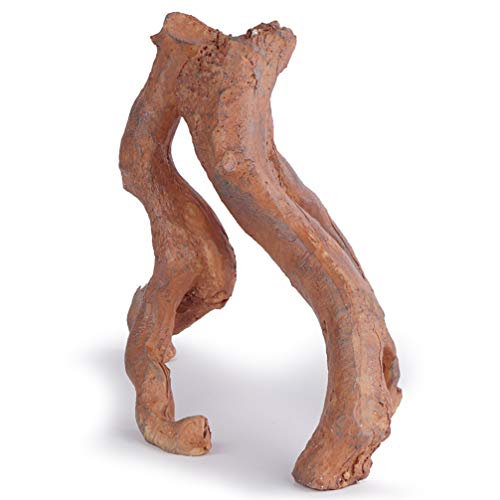 Balacoo Acuario Driftwood Decoración Resina Árbol Raíz Pecera Cueva Escondite Reptil Lagarto Rama Agua Dulce Tronco Corteza de Árbol Ornamento para Pecera Decoración Marrón Claro