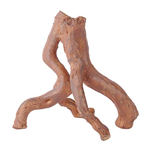 Balacoo Acuario Driftwood Decoración Resina Árbol Raíz Pecera Cueva Escondite Reptil Lagarto Rama Agua Dulce Tronco Corteza de Árbol Ornamento para Pecera Decoración Marrón Claro