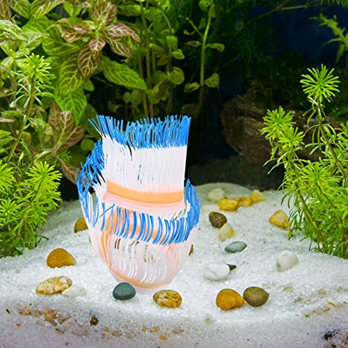 Balacoo Aquarium Mar Anémona Silicona Tanque de Pescado Falso Soft Soft Anemone Escultura Artificial Fish Tank Adorno Decoración para Aquarium Paisaje Azul