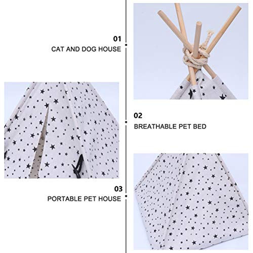 Balacoo Casa Tipi para Mascotas - Tienda Portátil para Mascotas Cama para Perros Y Gatos con Cojín Cama Lavable para Perros Y Gatos para Interiores