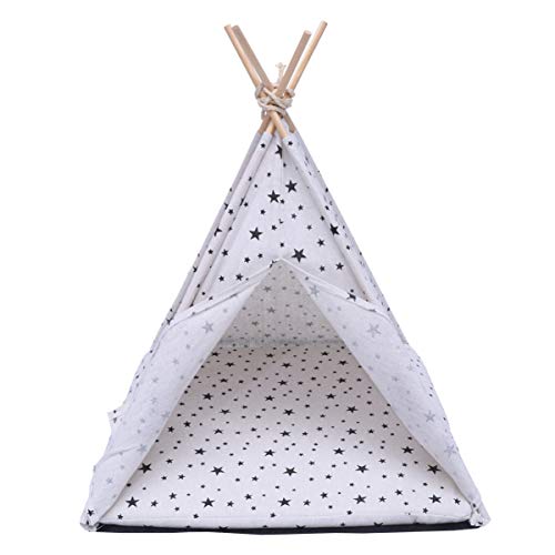 Balacoo Casa Tipi para Mascotas - Tienda Portátil para Mascotas Cama para Perros Y Gatos con Cojín Cama Lavable para Perros Y Gatos para Interiores