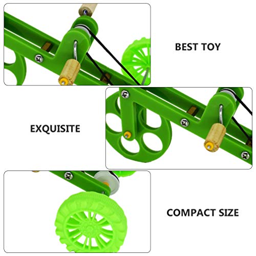 Balacoo Juguete para adiestramiento mini bicicleta juguete de juegos para pájaros divertido material para adiestramiento para periquitos Ara Conures (verde)