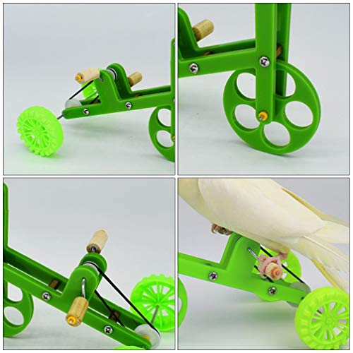 Balacoo Juguete para adiestramiento mini bicicleta juguete de juegos para pájaros divertido material para adiestramiento para periquitos Ara Conures (verde)