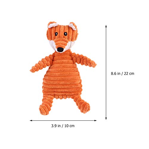 Balacoo Juguetes para Mascotas Peluche Zorro Forma Sonido Jugar Muñeca Animal Masticar Mordedura Juguetes Divertidos Adorables Suministros para Mascotas para Mascota Perro Cachorro (Naranja)