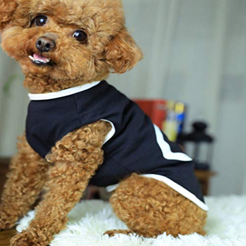 Balacoo Mascota Suave Algodón Camiseta Abrigo Puente Pequeño Perro Gato Gatito Chaqueta Ropa para Cachorros para Peluche Chihuahua Yorkshire Caniche Cachorro Maltés Pug-Negro Talla S