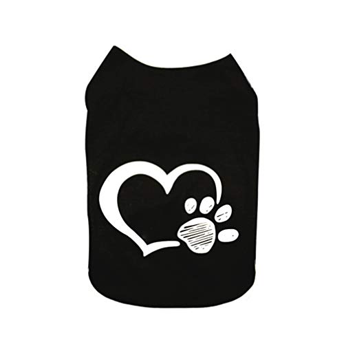 Balacoo Mascota Suave Algodón Camiseta Abrigo Puente Pequeño Perro Gato Gatito Chaqueta Ropa para Cachorros para Peluche Chihuahua Yorkshire Caniche Cachorro Maltés Pug-Negro Talla S