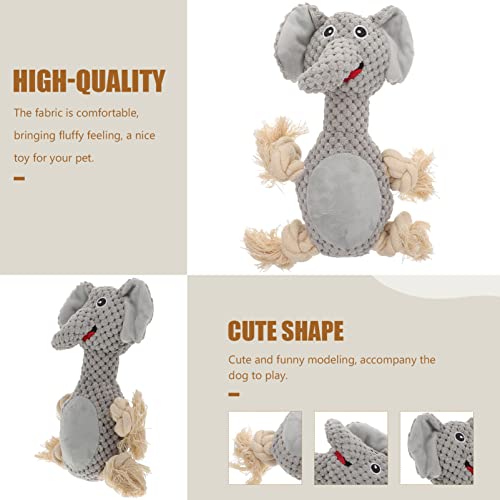 Balacoo Navidad Squeaker Perro Juguete Elefante Durable Relleno Animal Peluche Juguete de Paño Juguetes para Limpiar Dientes para Pequeños Perros Grandes Medianos