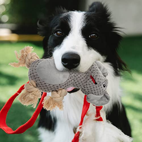 Balacoo Navidad Squeaker Perro Juguete Elefante Durable Relleno Animal Peluche Juguete de Paño Juguetes para Limpiar Dientes para Pequeños Perros Grandes Medianos