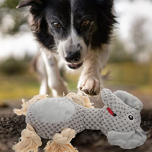 Balacoo Navidad Squeaker Perro Juguete Elefante Durable Relleno Animal Peluche Juguete de Paño Juguetes para Limpiar Dientes para Pequeños Perros Grandes Medianos