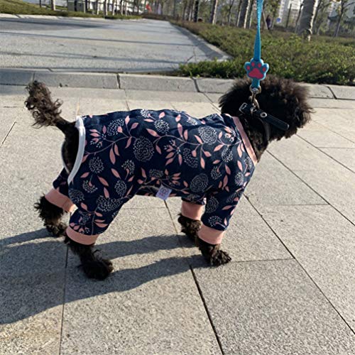 Balacoo Perro Traje de Recuperación Quirúrgica Onesie Heridas Abdominales Y Protege La Piel Anti Lamer Cono Alternativa Después de La Operación Desgaste para Gato Azul Oscuro S