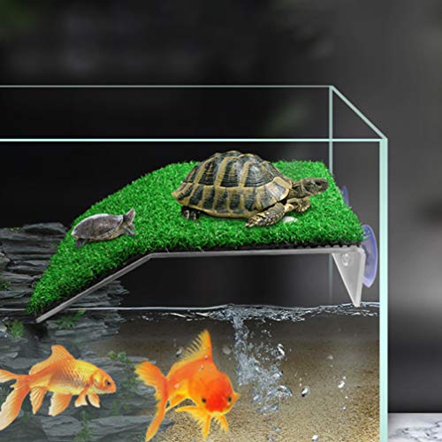 Balacoo Plataforma de Césped para Tortuga Plataforma de Descanso para Tortuga Plataforma de Escalada para Tortuga Falsa Rampa para Tortuga Tanque de Tortuga Cangrejo Reptil S