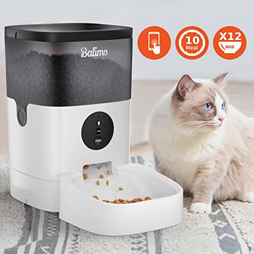 Balimo Alex 4L 2.4G WiFi Dispensador automático de Comida para Gatos y Perros, con Sonido, función de grabación, Temporizador y eliminación de aplicación