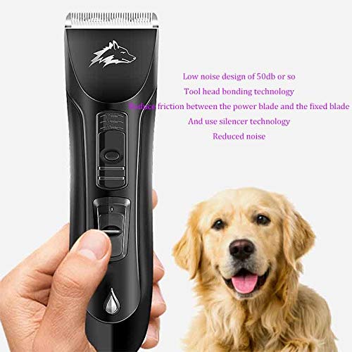 BAM - Maquinillas eléctricas Peluquería para Mascotas Clippers Remojo Impermeable Profesional O Hogar Tranquilo Recargable Sin Cuerda Perros Afeitadora De Pelo Recortadora De Pelo (Color : Negro)