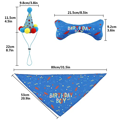 Bandana de Cumpleaños para Perros,Set de Bandana de Cumpleaños para Perro Bufanda Sombrero Pañuelo Hueso para Fiestas de Cumpleaños,Baberos Triángulo,Pequeños Medianos Grandes Mascotas Decoraciones