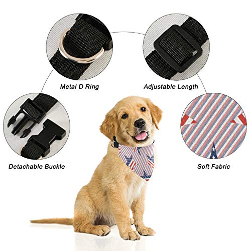 Bandana para perro con hebilla ajustable, estrellas y rayas, collar de perro triangular, bufanda lavable para perros pequeños, medianos y grandes cachorros 2010329