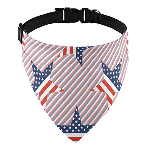 Bandana para perro con hebilla ajustable, estrellas y rayas, collar de perro triangular, bufanda lavable para perros pequeños, medianos y grandes cachorros 2010329