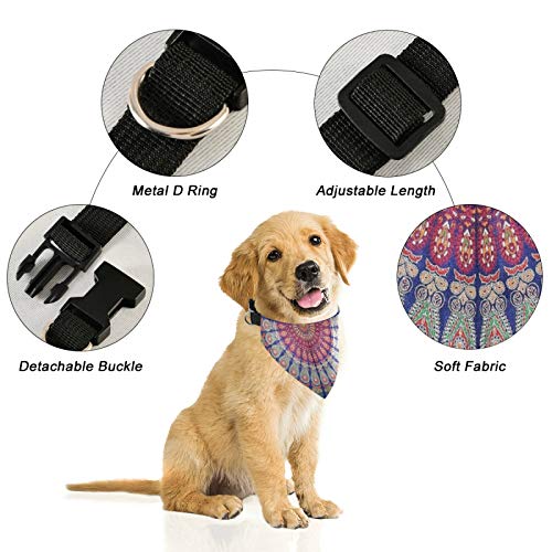 Bandana para perro con hebilla ajustable, Mandala Bohemia collar de perro triángulo bufanda lavable para perros pequeños medianos grandes 2010047