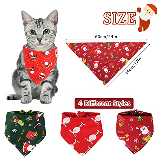 Bandanas de Perros de Navidad,4 Piezas Mascota Navidad Baberos,Navidad Baberos Lavables de Perros Pañuelo Bufanda de Mascota Mascotas Babero,Pañuelo Bufanda de Mascota Navidad (B)