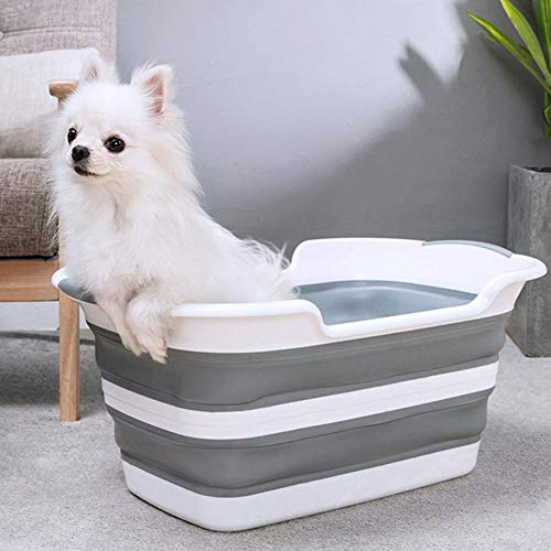 Bañera Plegable para Perros Y Gatos Baño Portátil Plegable, Piscina De Plástico para Perros Piscina para Perros, Piscina para Mascotas Bañera para Gatos Bañera para Gatos,Gris