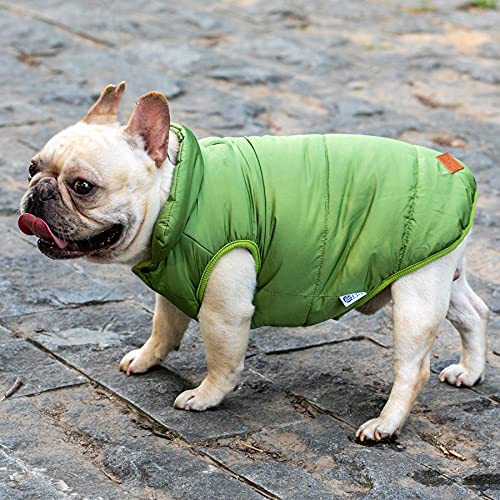 BCASE, Chaleco para Mascota, Ropa de Invierno Cálida y Resistente al Frío, Interior con Forro Acolchado, Ropa para Gato, Ropa para Perro, Color Verde. Tallas S, M, L y XL