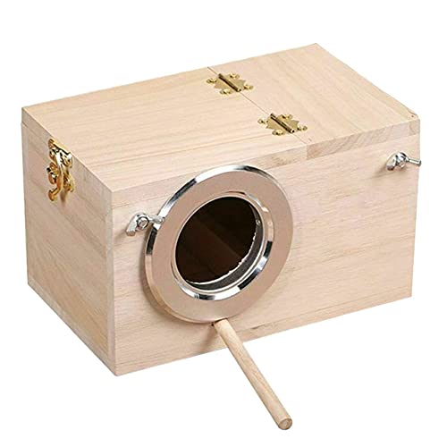 BE-STRONG Nido De Cría De Aves, Caja De Nido De Periquitos De Madera Natural, Caja De Apareamiento De Loros, Jaula De Pajarera, para Agapornis Cacatúas Canarios Caja De Jaulas De Aves De Cría