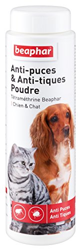 Beaphar – tetrametrina Control de plagas Anti-Flea Anti-Tick Polvo para Perros y Gatos – 150 g