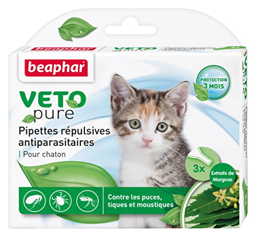 Beaphar vetopure pipetas sauberkeitsschutz antiparasitaires para Gatito – 3 x 0,4 ml