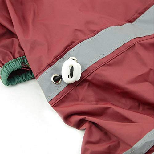 beautyhe Chubasquero Perro Encapuchado Impermeable Perro con Cinta Reflectante Chubasquero Perro Grande con Cuatro Patas para Exterior Caza Senderismo Red,Small