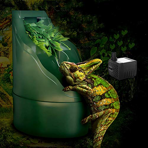 Bebedero de Reptiles Dispensador Automático, Sistema de Circulación Automático Dispensador de Agua Verde Selva Tanque de Agua Lagarto Camaleón Tortuga de Simulación de Mascotas ( Color : Green )